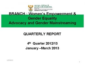 BRANCH Womens Empowerment Gender Equality Advocacy and Gender