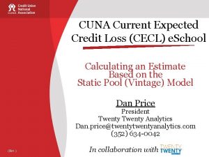 CUNA Current Expected Credit Loss CECL e School