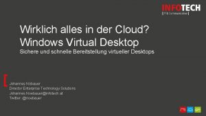 Wirklich alles in der Cloud Windows Virtual Desktop