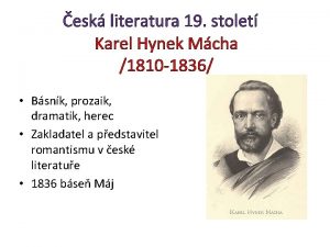 esk literatura 19 stolet Karel Hynek Mcha 1810