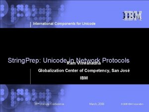 International Components for Unicode String Prep Unicode Ram