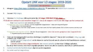 Opstart LINK voor LO stages 2019 2020 blauw