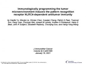 Immunologically programming the tumor microenvironment induces the pattern