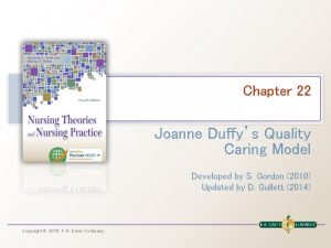 Chapter 22 Joanne Duffys Quality Caring Model Developed