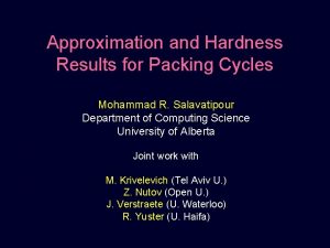 Approximation and Hardness Results for Packing Cycles Mohammad