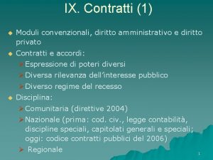 IX Contratti 1 u Moduli convenzionali diritto amministrativo