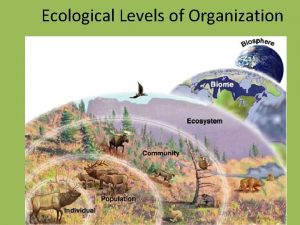 Ecological Levels of Organization Biosphere Biome Ecosystem Community