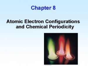 Chapter 8 Atomic Electron Configurations and Chemical Periodicity