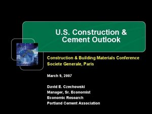 U S Construction Cement Outlook Construction Building Materials