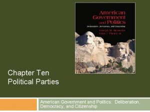 Chapter Ten Political Parties American Government and Politics