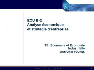 ECU B2 Analyse conomique et stratgie dentreprise TE