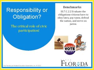 Responsibility or Obligation The critical role of civic