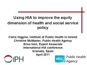 Using HIA to improve the equity dimension of