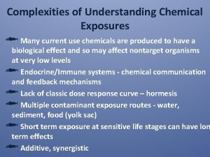 Complexities of Understanding Chemical Exposures Many current use