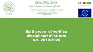 Esiti prove di verifica disciplinari dIstituto a s