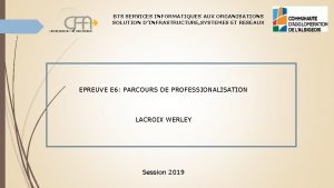 BTS SERVICES INFORMATIQUES AUX ORGANISATIONS SOLUTION DINFRASTRUCTURE SYSTEMES