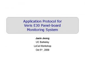 Application Protocol for Veris E 30 Panelboard Monitoring