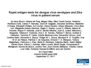 Rapid antigen tests for dengue virus serotypes and