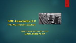 1 SME Associates LLC Providing Innovative Solutions REMOTE