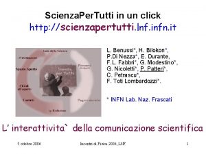 Scienza Per Tutti in un click http scienzapertutti