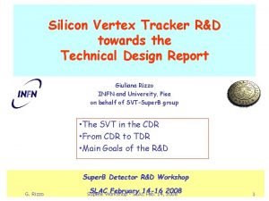 Silicon Vertex Tracker RD towards the Technical Design