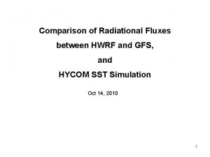 Comparison of Radiational Fluxes between HWRF and GFS