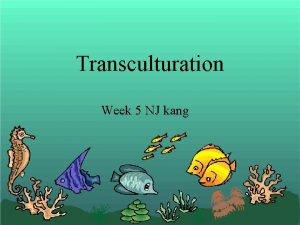 Transculturation Week 5 NJ kang Culture the way