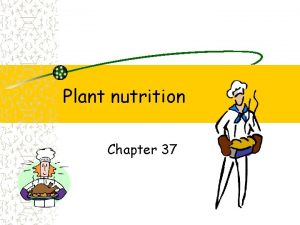 Plant nutrition Chapter 37 Plant nutrition Roots Absorb