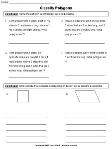 Name Classify Polygons Directions Name the polygon described