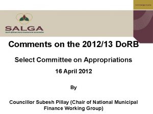 www salga org za Comments on the 201213