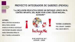 LA INCLUSIN EDUCATIVA DESDE UN ENFOQUE LDICO EN