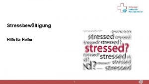 Stressbewltigung Hilfe fr Helfer 1 Informationen Eustress positiver