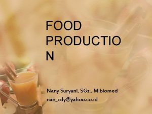 FOOD PRODUCTIO N Nany Suryani SGz M biomed