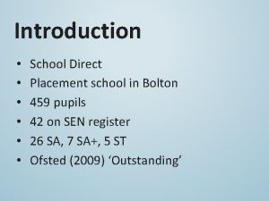 Introduction School Direct Placement school in Bolton 459