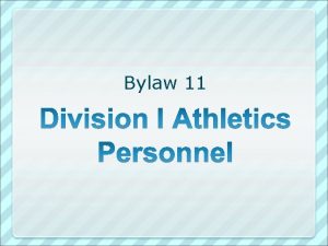 Bylaw 11 Session Overview Coaching Limits categories on