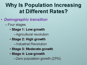 Why Is Population Increasing at Different Rates Demographic