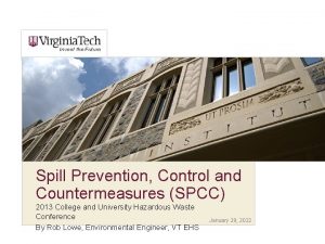 Spill Prevention Control and Countermeasures SPCC 2013 College