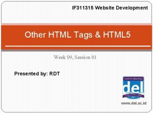 IF 311315 Website Development Other HTML Tags HTML