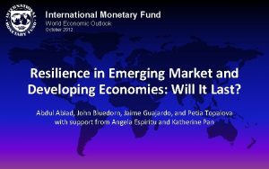 International Monetary Fund World Economic Outlook October 2012