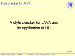 Style checker for JAVA A style checker for