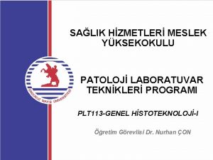 SALIK HZMETLER MESLEK YKSEKOKULU PATOLOJ LABORATUVAR TEKNKLER PROGRAMI