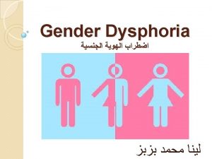 DEFINITIONS The term gender dysphoria appears as a