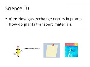 Science 10 Aim How gas exchange occurs in