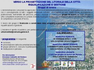 VERSO LA PROGETTAZIONE DEL LITORALE DELLA CITT RIQUALIFICAZIONE