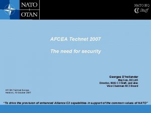 NATO HQ C 3 Staff AFCEA Technet 2007