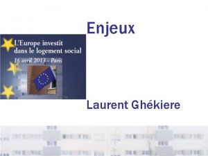 Enjeux Laurent Ghkiere Plan europen de relance conomique