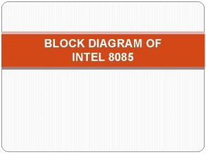 BLOCK DIAGRAM OF INTEL 8085 Introduction to 8085
