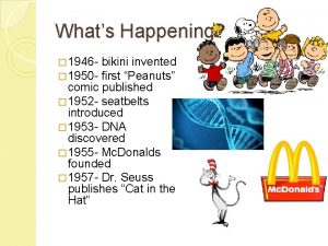 Whats Happening 1946 1950 bikini invented first Peanuts