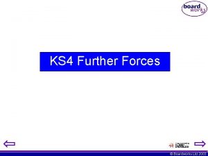 KS 4 Further Forces Boardworks Ltd 2003 Teachers