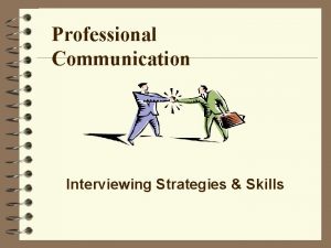 Professional Communication Interviewing Strategies Skills Know yourself 4